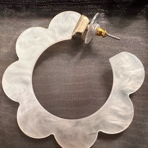 BRAND NEW White Acetate Women’s Hoop Earrings